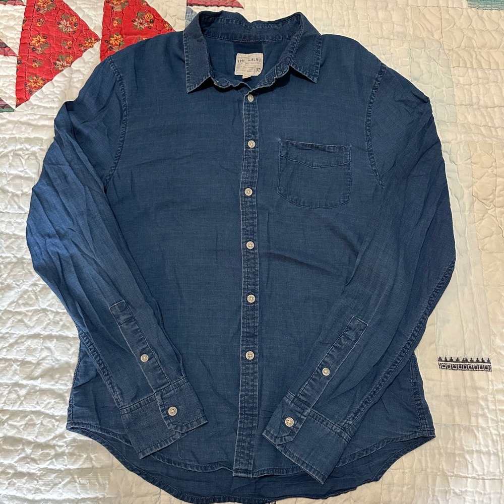 Joe's Jeans The Shirt Button Down Long Sleeve Blue Cotton